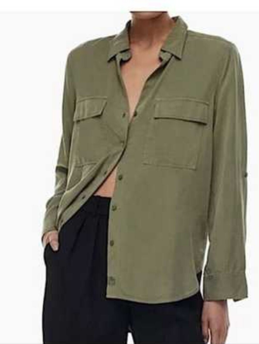 Babaton Olive Utility Shirt Jacket